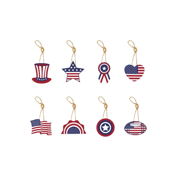 USA Independence Day Decoration Supplies USA National Day Theme Party Decoration Supplies 8Pcs Atmosphere Layout Pendant Hangs
