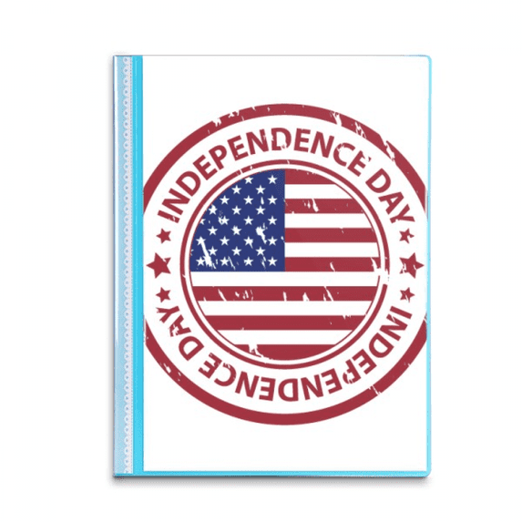 USA Independence Day Flag Red Postmark Book Sheet Protectors Portfolio Binder Folder