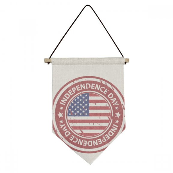 USA Independence Day Flag Red Postmark Canvas Flag Hanging Wall Art Decor Banner