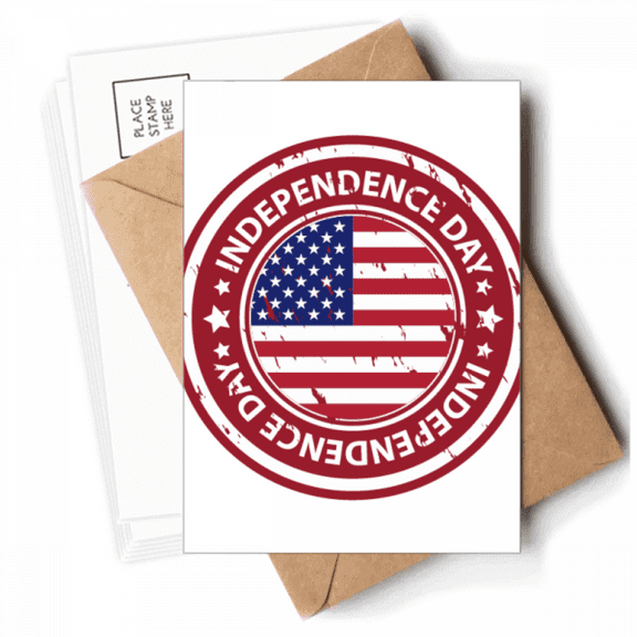 USA Independence Day Flag Red Postmark Postcards Envelopes Blank Note Cards Mailing