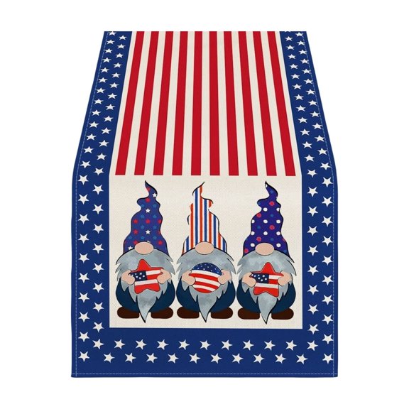 USA Independence Day Table Flag 13x72 Inches Patriotic Stars and Stripes Decor for Kitchen Dining Table, Outdoor BBQ, Party Decoration, Lightweight Polyester
