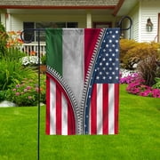 USA Italy Zipper Flag Heritage Italian Garden Flag, Double-Sided Outdoor Yard Decor 11.5 x 17.5 Inch