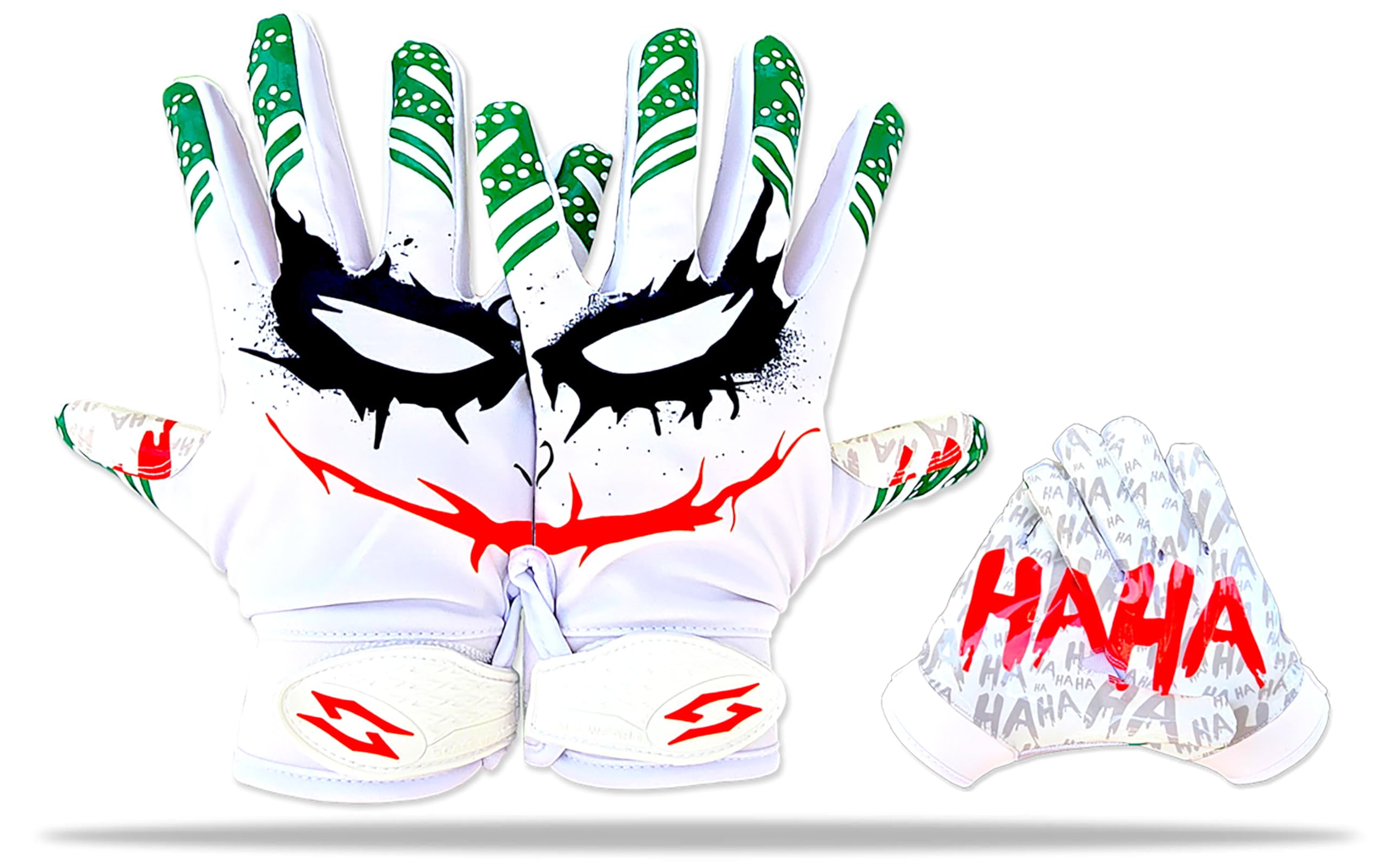 USA Joker Jester Football Receiver Gloves Pro Grip Sticky Palms