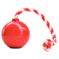 thumbnail image 1 of USA-K9 by SodaPup Natural Rubber Cherry Bomb Dog Toy, Chew Toy, Tug Toy, Retrieving Toy & Treat Dispenser for Aggressive Chewers, Guaranteed Tough, Large - Red, 1 of 6