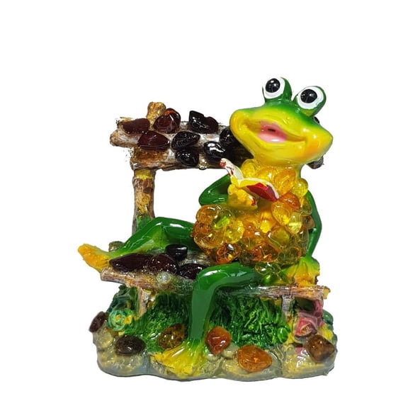 KIZIMA Handmade Baltic Amber Frog Figurine, Home Decor Statuette, Gift Idea, Made in USA