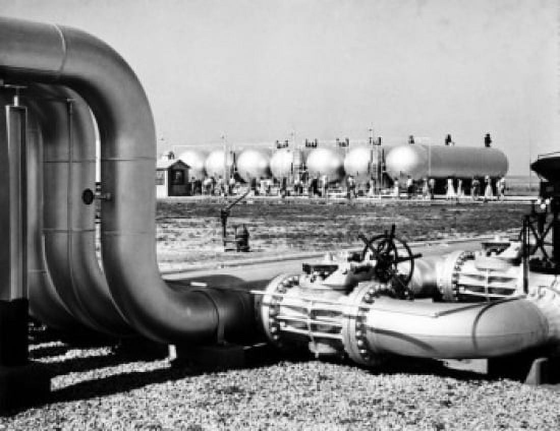 USA Kansas Ulysses Natural gas pipelines in refinery Canvas Art - (24 x 36)