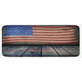 thumbnail image 1 of USA Kitchen Mat, Fourth of July Independence Day Wooden Rustic Floor Log View Wall Rippled Image, Plush Decorative Kitchen Mat with Non Slip Backing, 47" X 19", Blue Red Umber, by Ambesonne, 1 of 1