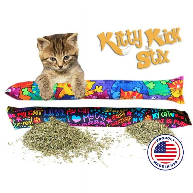 USA Kitty Kick Stick Catnip Kickers Set of (2) 15" Toys