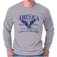thumbnail image 1 of USA Land of the Free Patriotic Eagle Plus Size Long Sleeve Graphic Tee Shirt Brisco Brands 2X, 1 of 6