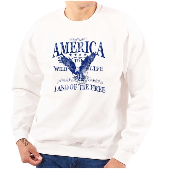 USA Land of the Free Patriotic Eagle Sweatshirt for Men or Women Brisco Brands X
