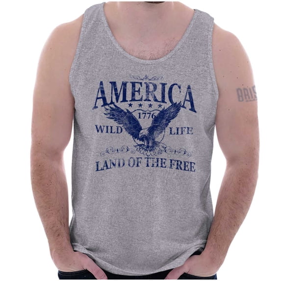 USA Land of the Free Patriotic Eagle Plus Size Graphic Tank Top Brisco Brands 3X