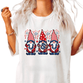 thumbnail image 1 of USA Letter Shaped Gnomes Womens S-5XL 4th Of July Patriotic Graphic Short Sleeve T-Shirt Black Tops, 1 of 5