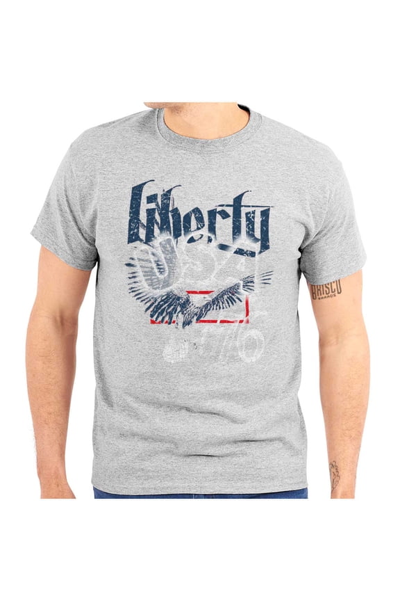 USA Liberty American Bald Eagle Plus Size Crewneck Graphic Tee Shirt Brisco Brands 3X