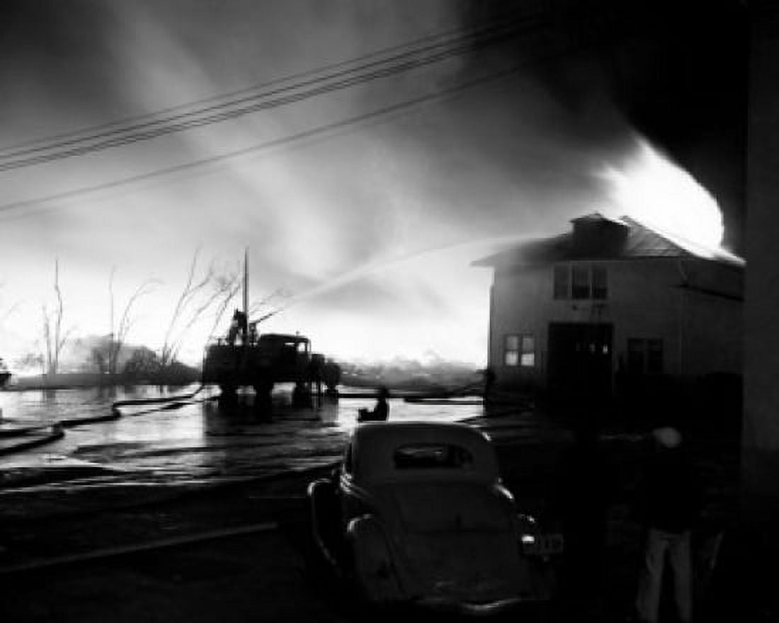 USA Los angels Fire Scene 1947 Canvas Art - (24 x 36)