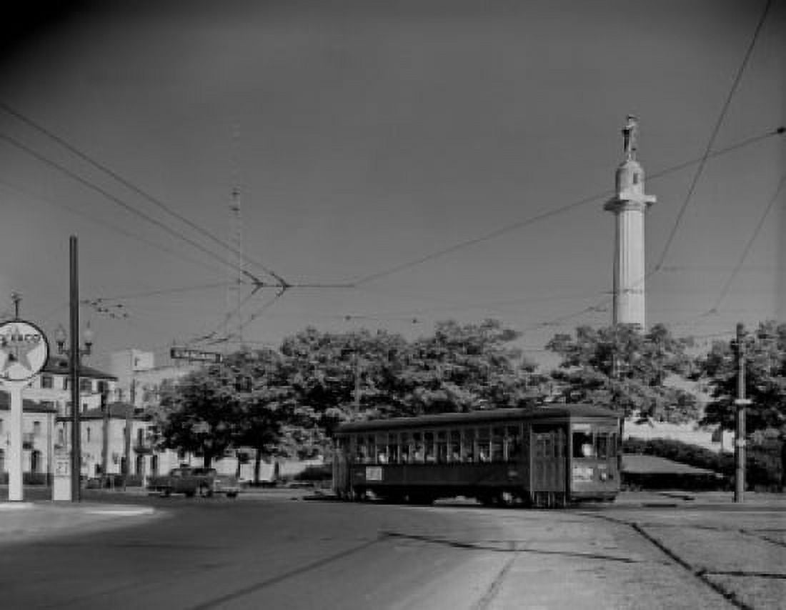 USA Louisiana New Orleans Cable car on street Canvas Art - (18 x 24)