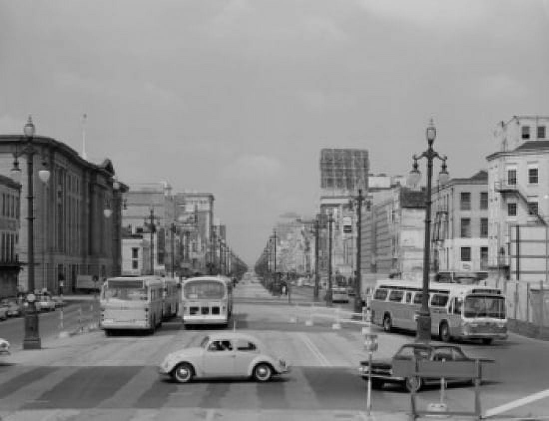 USA Louisiana New Orleans Canal Street new bus system Canvas Art - (18 x 24)