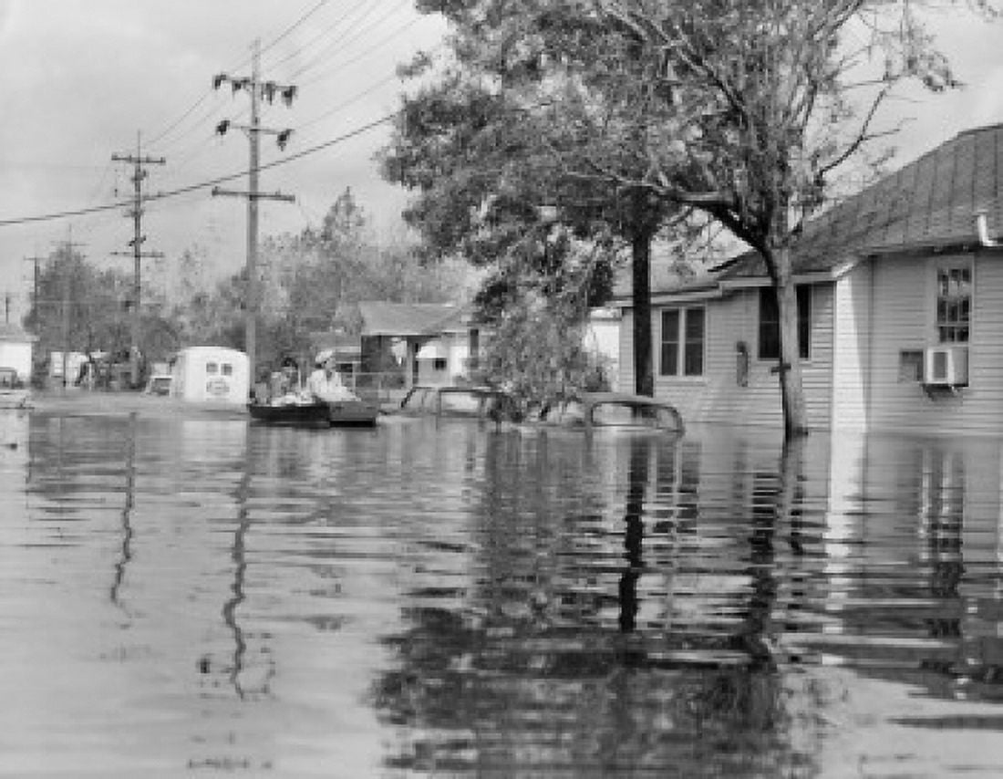 USA Louisiana New Orleans Floods during hurricane Betsy Canvas Art - (18 x 24)