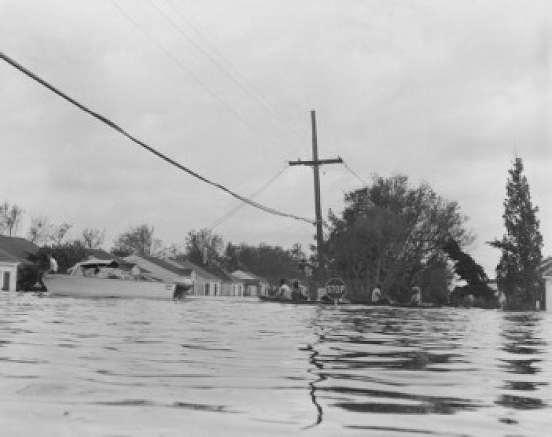 USA Louisiana New Orleans Floods during hurricane Betsy Canvas Art - (18 x 24)