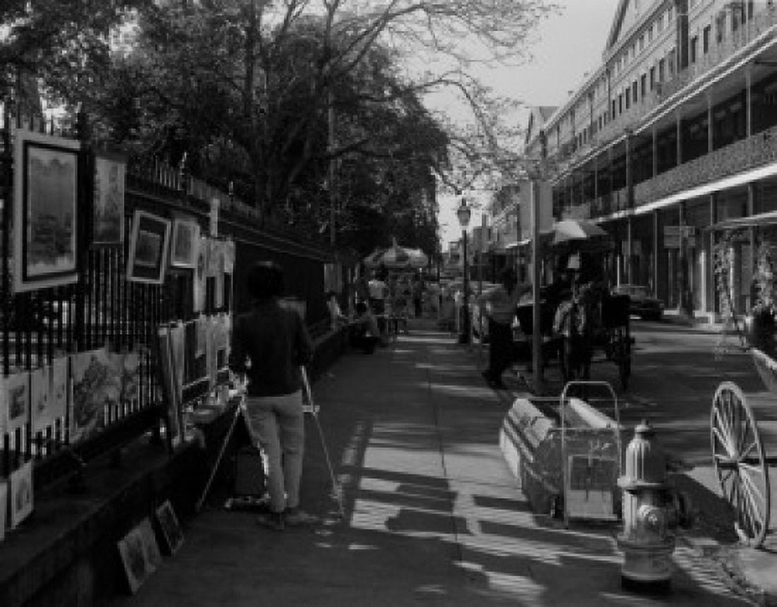 USA Louisiana New Orleans French Quarter street painters with display Canvas Art - (24 x 36)