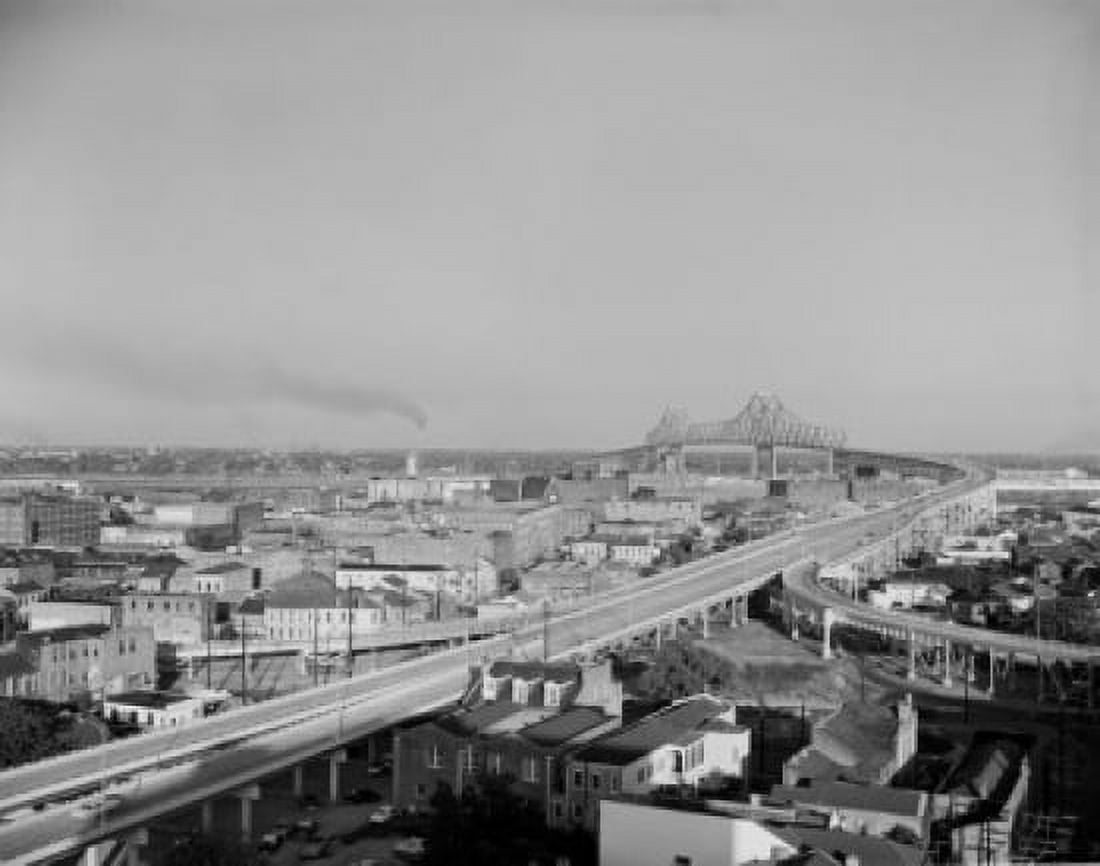 USA Louisiana New Orleans New Mississippi River Bridge Canvas Art - (18 x 24)