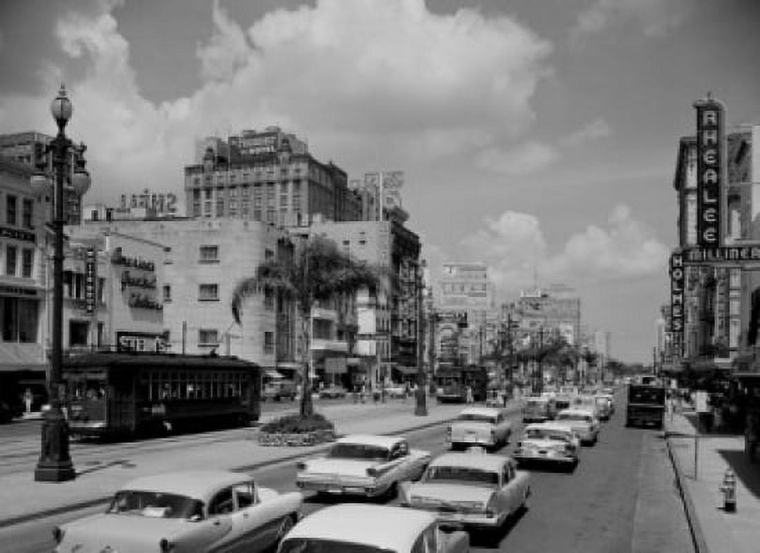 USA Louisiana New Orleans Street with traffic Canvas Art -  (18 x 24)