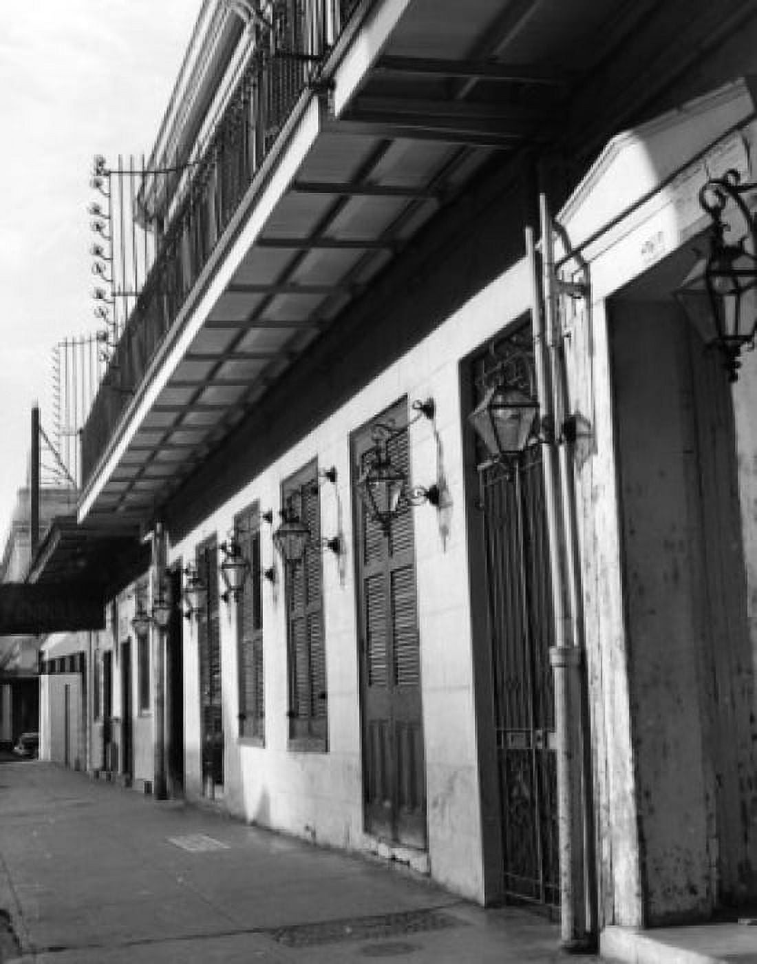 USA Louisiana New Orleans sidewalk and building with closed window shutters 1950s Canvas Art - (24 x 36)