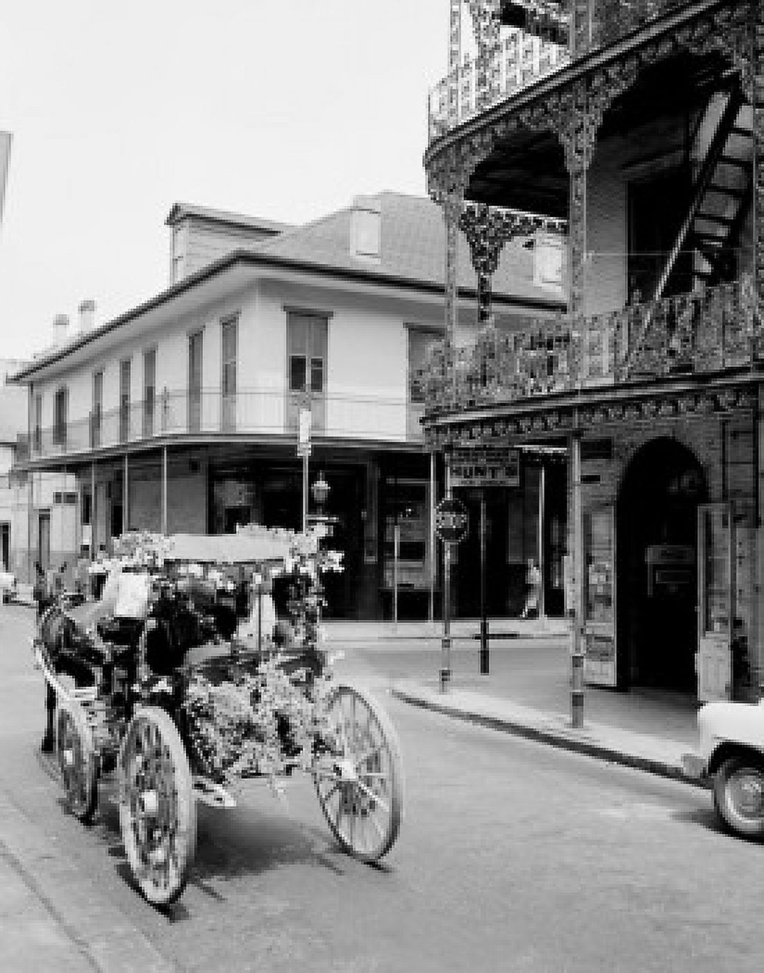 USA Lousiana New Orleans French Quarter Royal Street old carriage Canvas Art - (18 x 24)