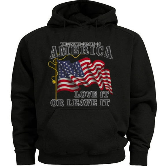 USA Love it or Leave it Hoodie Men's Sweatshirt Black