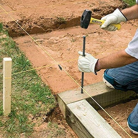 USA MADE - (16-Pack) Rebar Ground Anchor Stakes 12 inch #3 Heavy Duty 3/8 Inch Round (16)