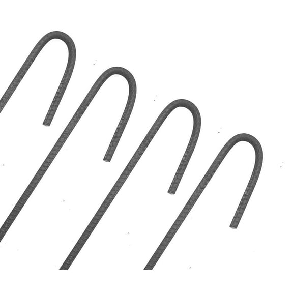 USA MADE - (4-Pack) Rebar Stakes J Hook Heavy Duty Stabilizing Steel Ground Anchors / Fence Stakes - 12 inch #3 (4)