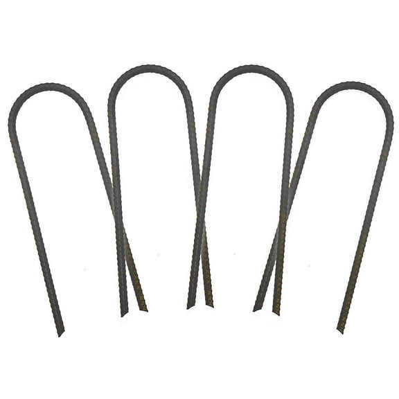USA MADE - (4-Piece Set) Trampoline Wind Stakes 0.375 Inch Heavy Duty Stake Safety Ground Anchor Non-Galvanized Steel Rebar Wind Stakes