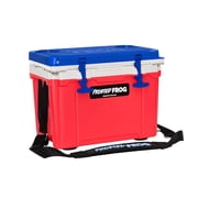 USA MADE Frosted Frog 14QT BlueWhite and Red Cooler Hyper-Light Ice Chest with Carrying Strap