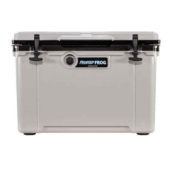 USA MADE Frosted Frog 54QT Gray and Black Cooler Hyper-Light Ice Chest with LED Light