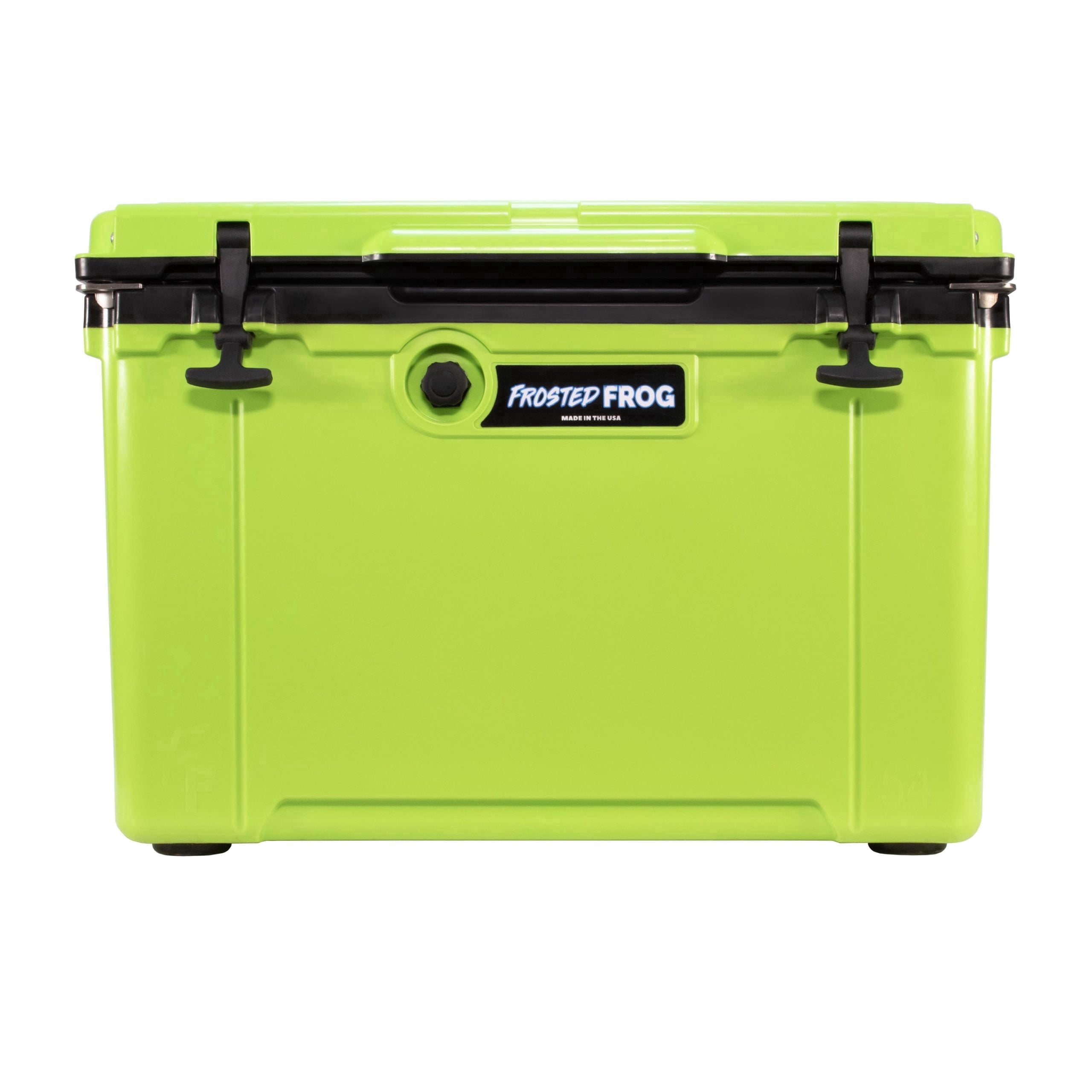 USA MADE Frosted Frog 54QT Green and Black Cooler Hyper-Light Ice Chest with LED Light