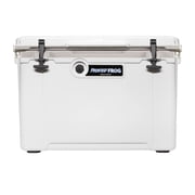 USA MADE Frosted Frog 54QT White and Gray Cooler Hyper-Light Ice Chest with LED Light