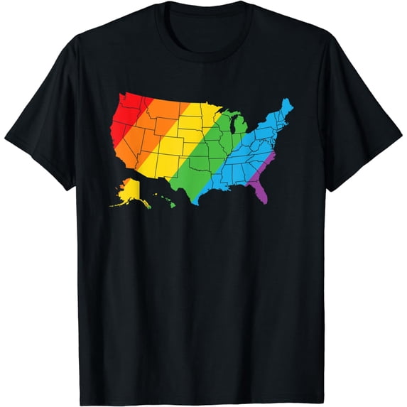 USA MAP - LGBT Pride T-Shirt