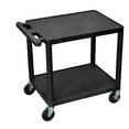 thumbnail image 1 of Offex 26"H Rolling Multipurpose Plastic Storage Utility AV Cart with 2 Shelves - Black, 1 of 2