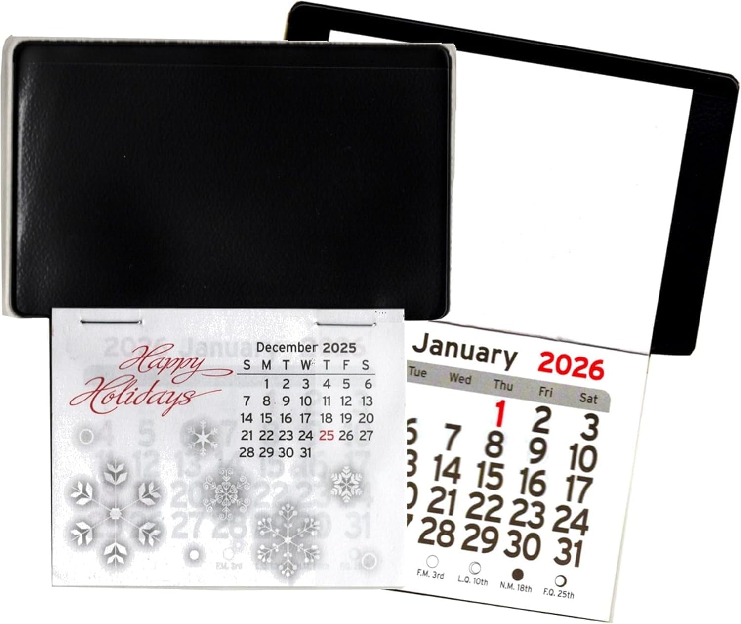 USA Made 2026 Peel and Stick Up Adhesive Business Card Auto Car Truck Calendar (Black, Set of 100)