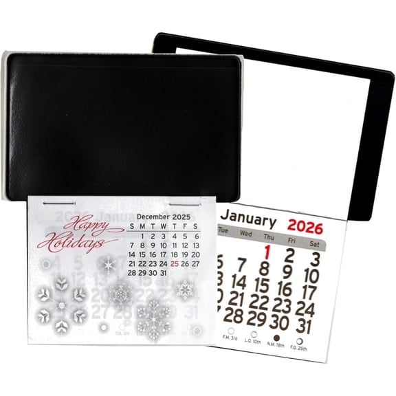 WINGS Craft & Fundraising Supply LLC 2026 Peel and Stick Up Promotional Business Card Calendar, Auto Car Truck, Black, 3 Pack, 3.75 x 4 Inch