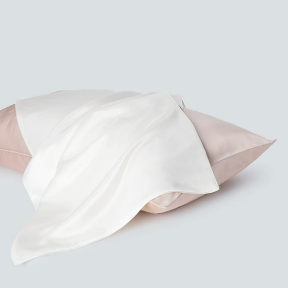 USA Made 22 Momme Silk Pillowcase, Cooling Fabric, Standard Size 20"x26", Reduces Frizz Skin Irritation, Pure White