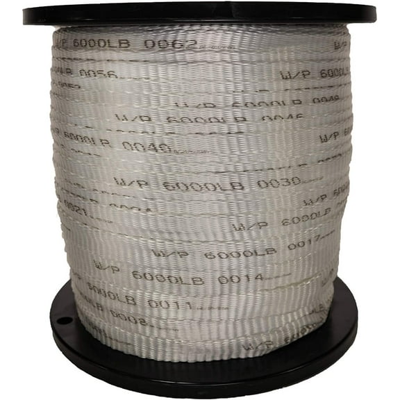 USA Made 6000 Lb Polyester Pull Tape / Flat Rope - 1" x 500'