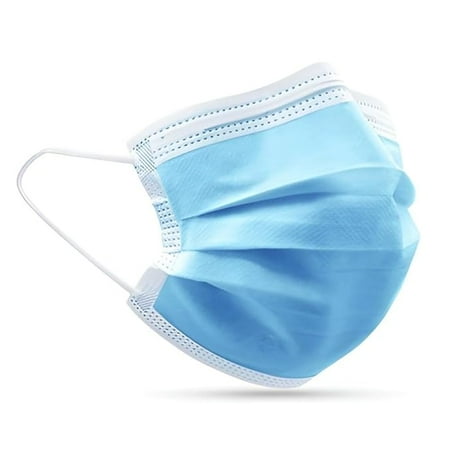 USA Made Blue Disposable Face Masks 3 Ply for Protection, Elastic Ear Loop Filter Mask for Aldult