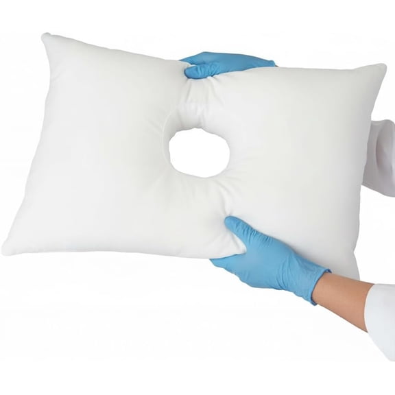 [USA Made] Cotton Comfort CNH Pillow with Ear Hole for Side Sleepers, Pressure and Pain Relief, Ergonomic, Breathable, and Hypoallergenic with Soft Revoloft Fill, Made in The USA