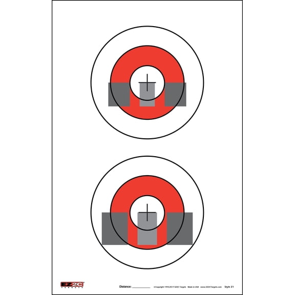 EZ2C Gun Sight Alignment Training Paper Target, Firearm Sighting Correction Targets for Pistols Handgun (25 Pack)
