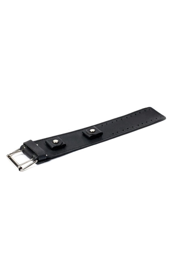 Extra Wide Black Leather Replacement Watch Band