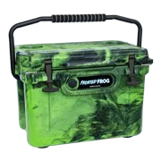 USA Made Frosted Frog Green and Black 20 Quart Ice Chest Heavy Duty High Performance Roto-Molded Cooler