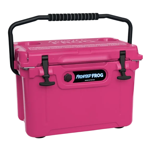USA Made Frosted Frog Pink 20 Quart Ice Chest Heavy Duty High Performance Roto-Molded Cooler