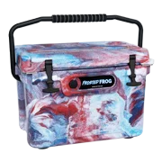USA Made Frosted Frog Red White and Blue 20 Quart Ice Chest Heavy Duty High Performance Roto-Molded Cooler
