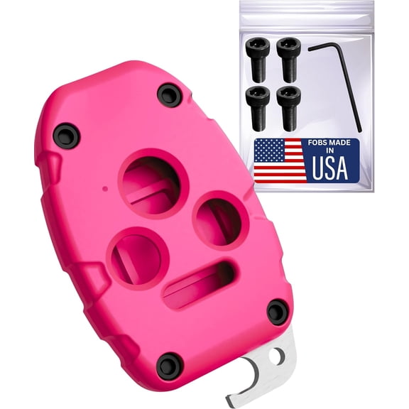 USA-Made for Honda Key Fob Shell | Crack-Resistant & Durable | Seamless Fit | Enhanced Longevity & Functionality | Integrated Bottle Opener | Easy DIY Installation (Pink, 4 Button)