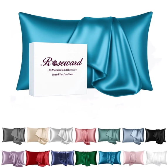 USA Made Mulberry Silk Pillowcase for Hair and Skin, 22 Momme Real Mulberry Silk Pillow Cases Standard Size with Hidden Zipper, 6A Grade, Wrinkle Free, Anti Acne, 1 Pc 20"x26"